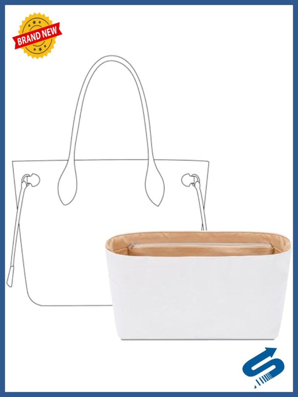 Handbag Organizer Insert DuPont Tyvek Neverfull-MM Compatible